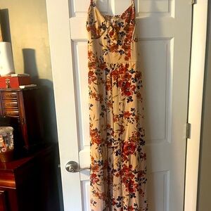 Light pink/beige floral jumpsuit /dress